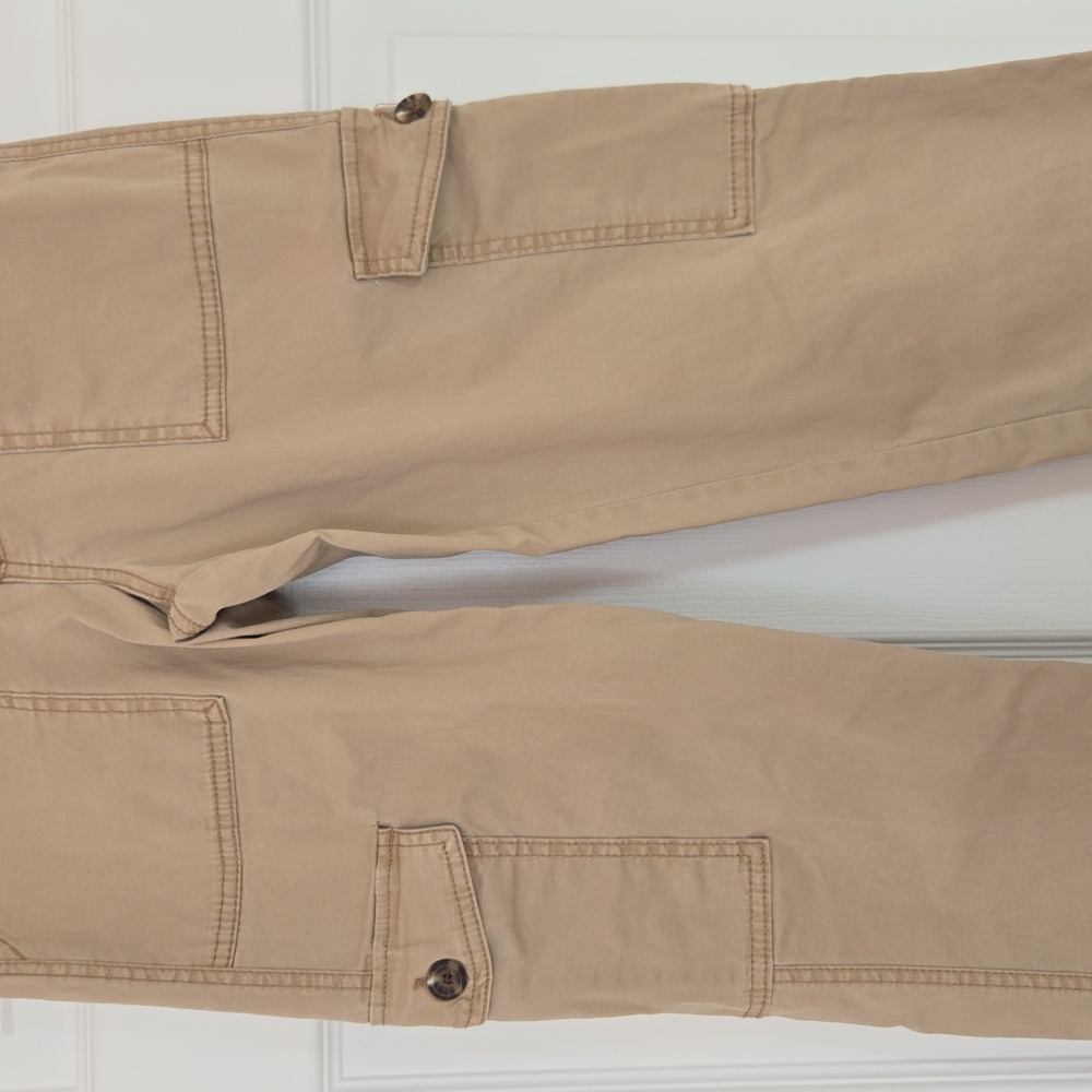 Kensie Jeans The Ella High Rise Straight Khaki Utility Cargo Pants Size 2 / 26 - Picture 5 of 14